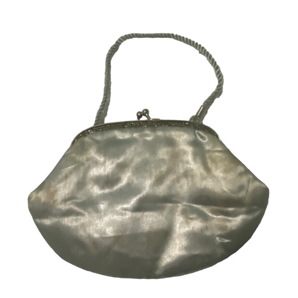 Vintage silver beaded evening purse - Picture 5 of 5